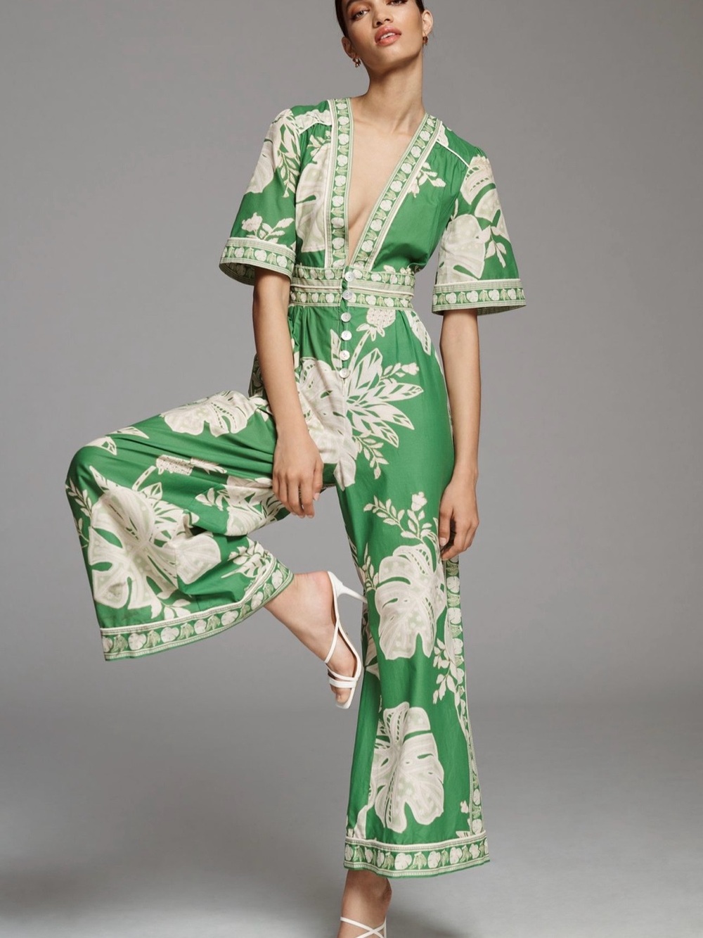 Farm Rio Monstera Wide-Leg Jumpsuit | NWT |S